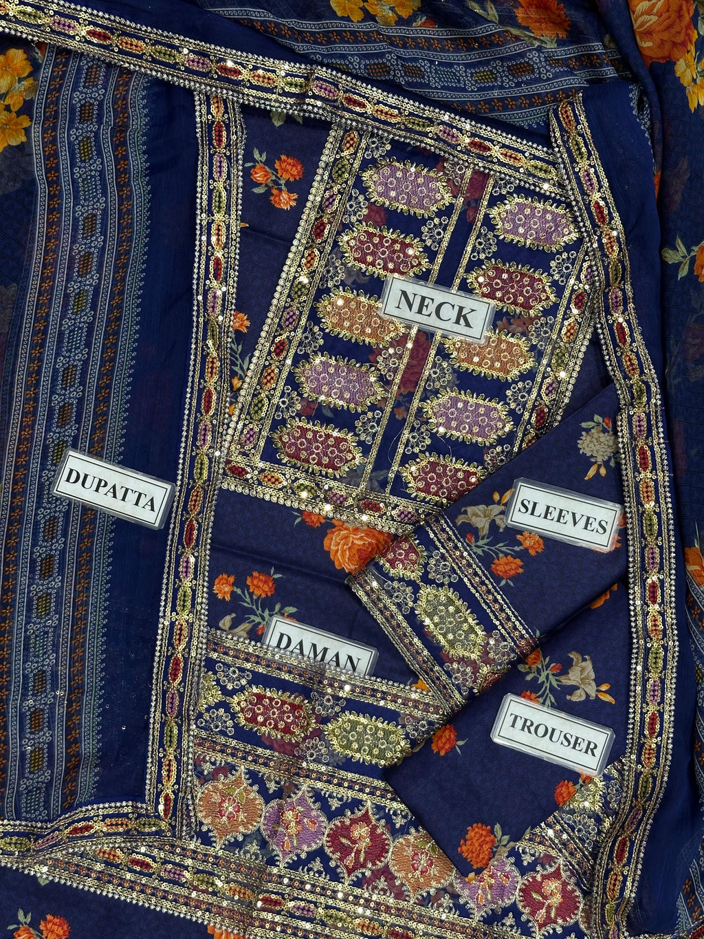 Aneela's Collection Lawn Blue LS 8023