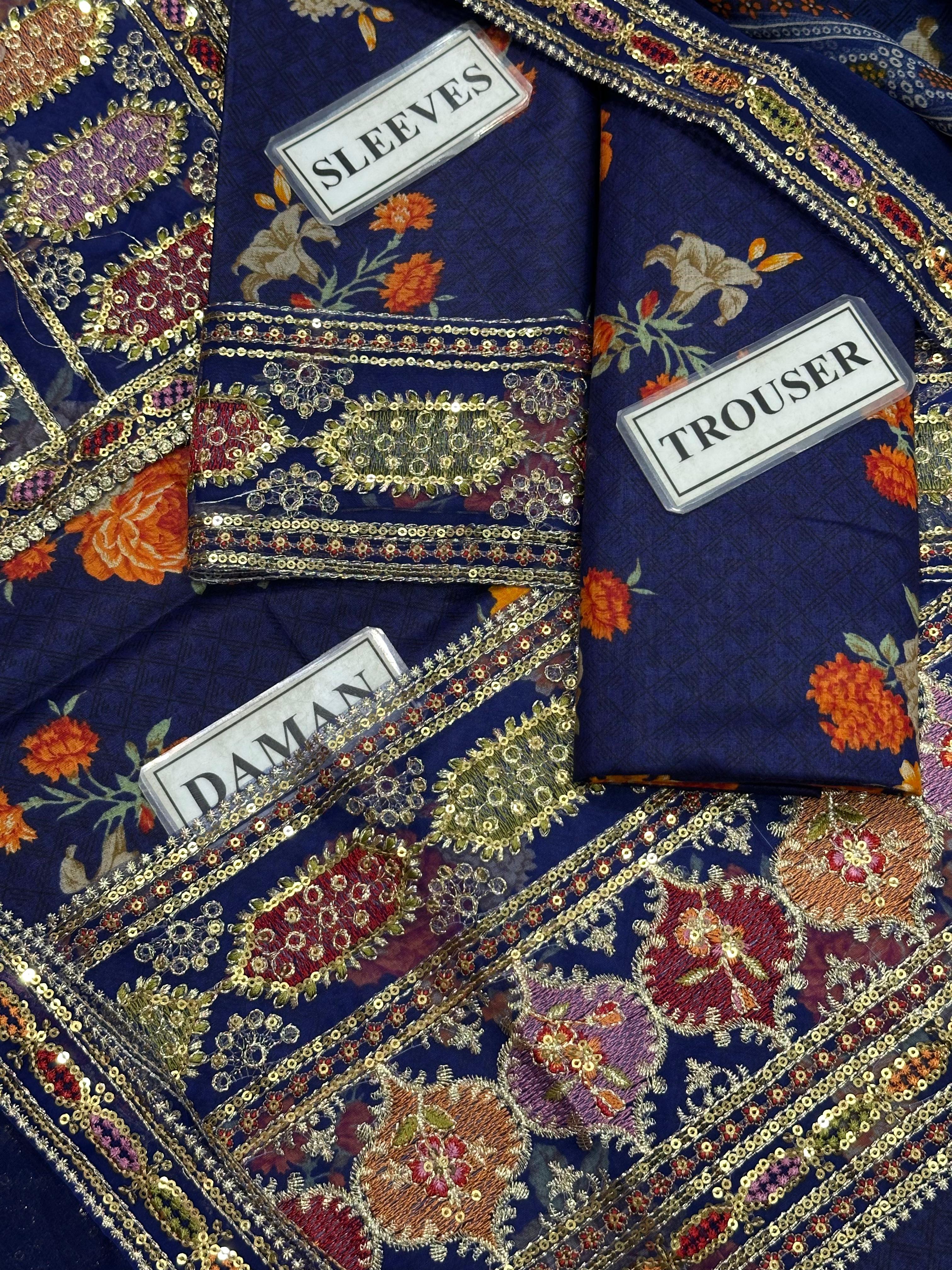 Aneela's Collection Lawn Blue LS 8023