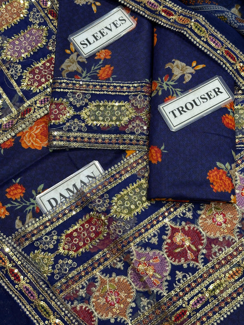 Aneela's Collection Lawn Blue LS 8023