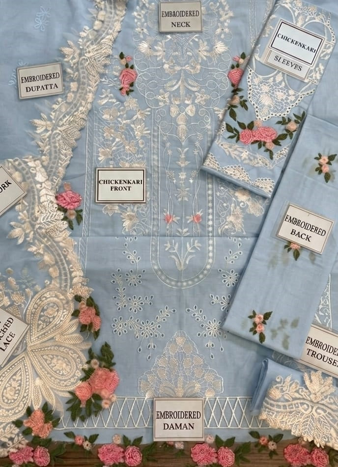 Elaf New Arrival Luxury chikankari SK 7033b