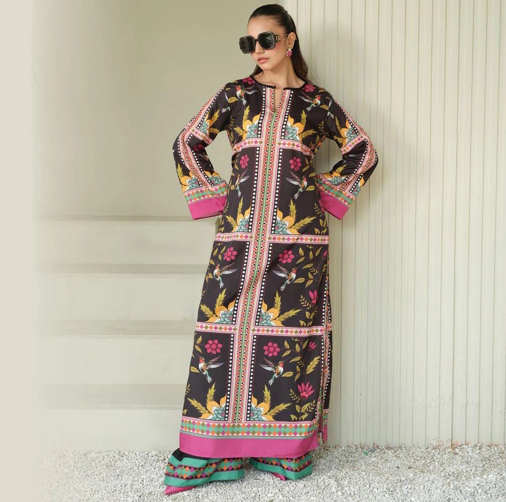 Digital Printed 3 Ps Silk Suit D. No 06