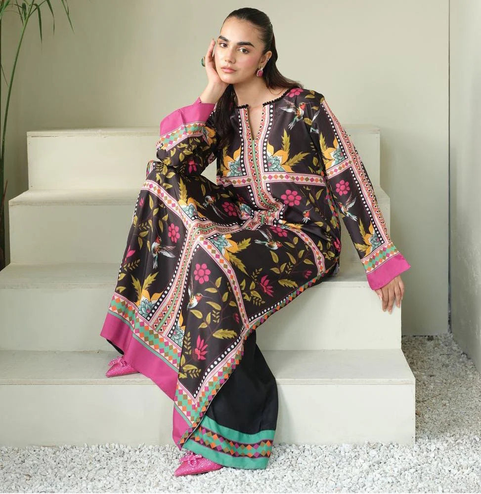 Digital Printed 3 Ps Silk Suit D. No 06