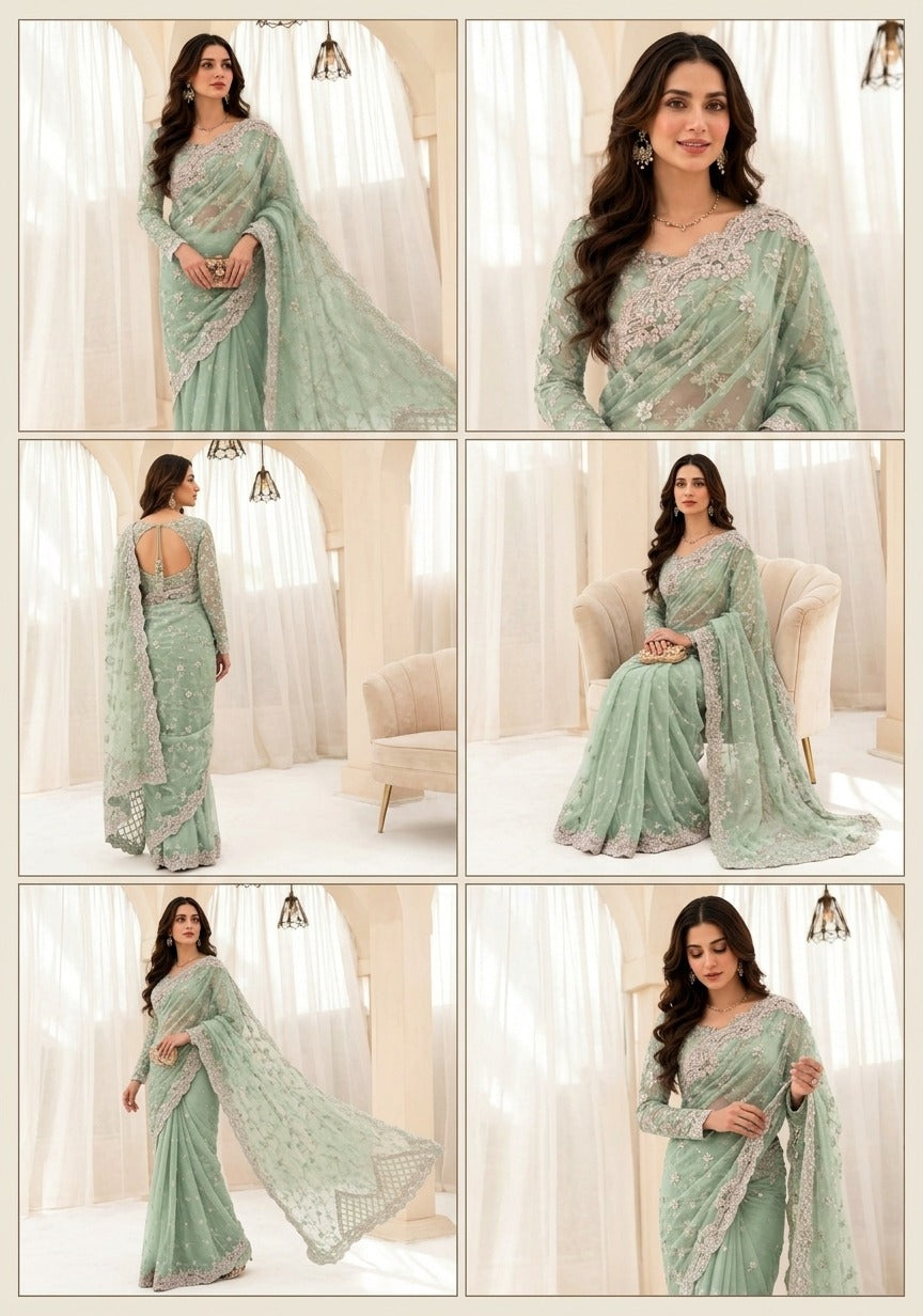 Maria B Embroidered Saree SR 5032g