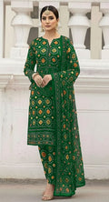 Aneelas Chunri Lawn Dress Green LS 8021