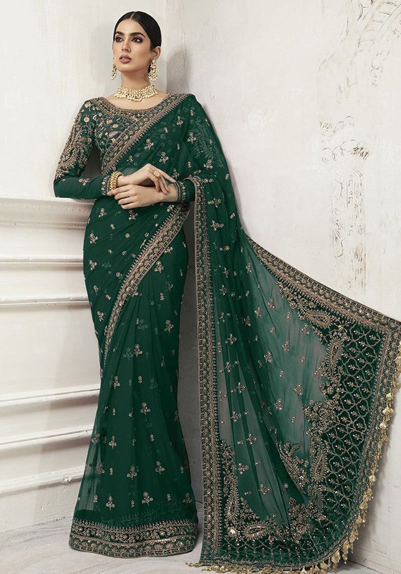 Maria B Saree Exclusive Green SR 5013