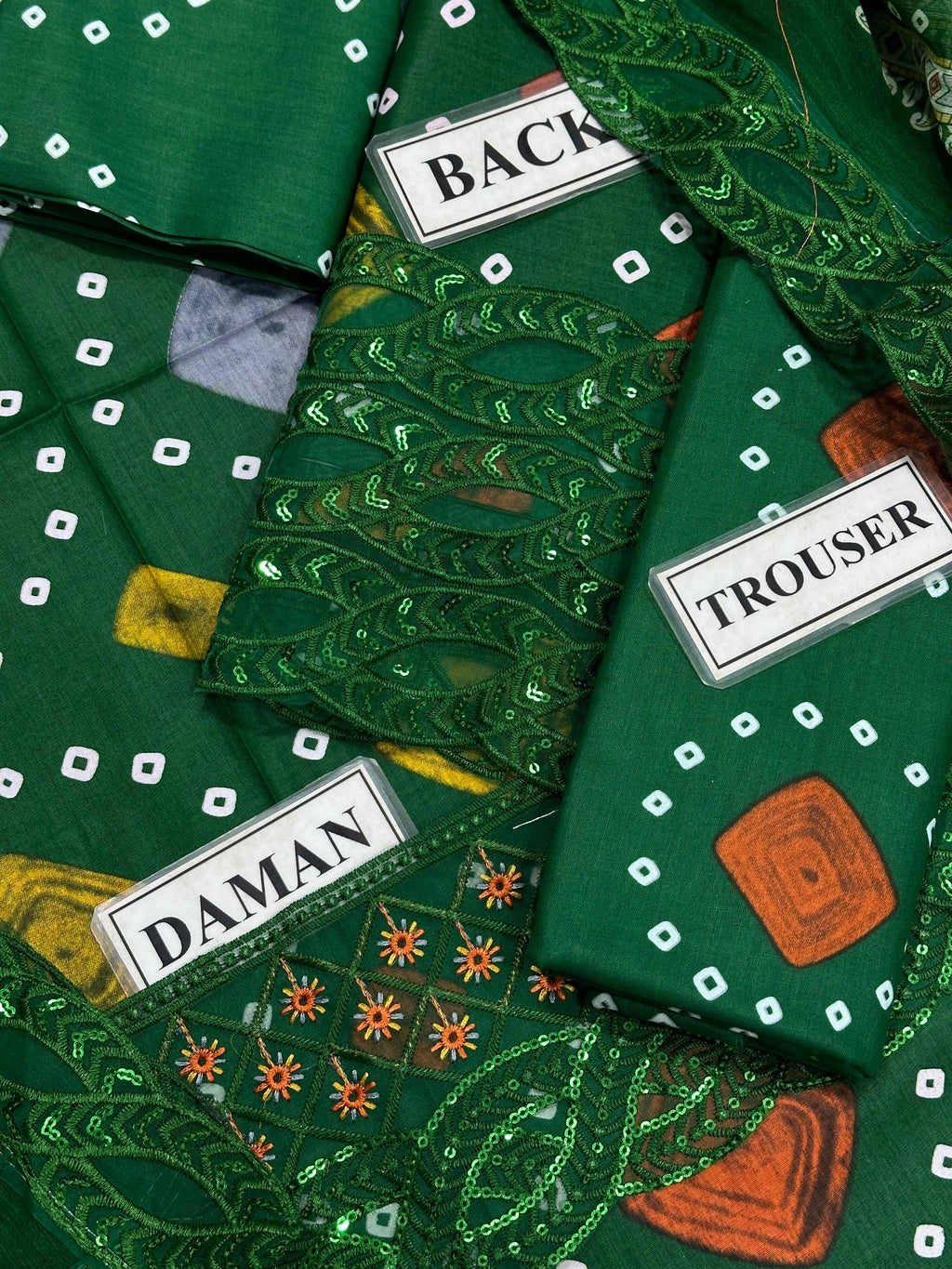 Aneelas Chunri Lawn Dress Green LS 8021