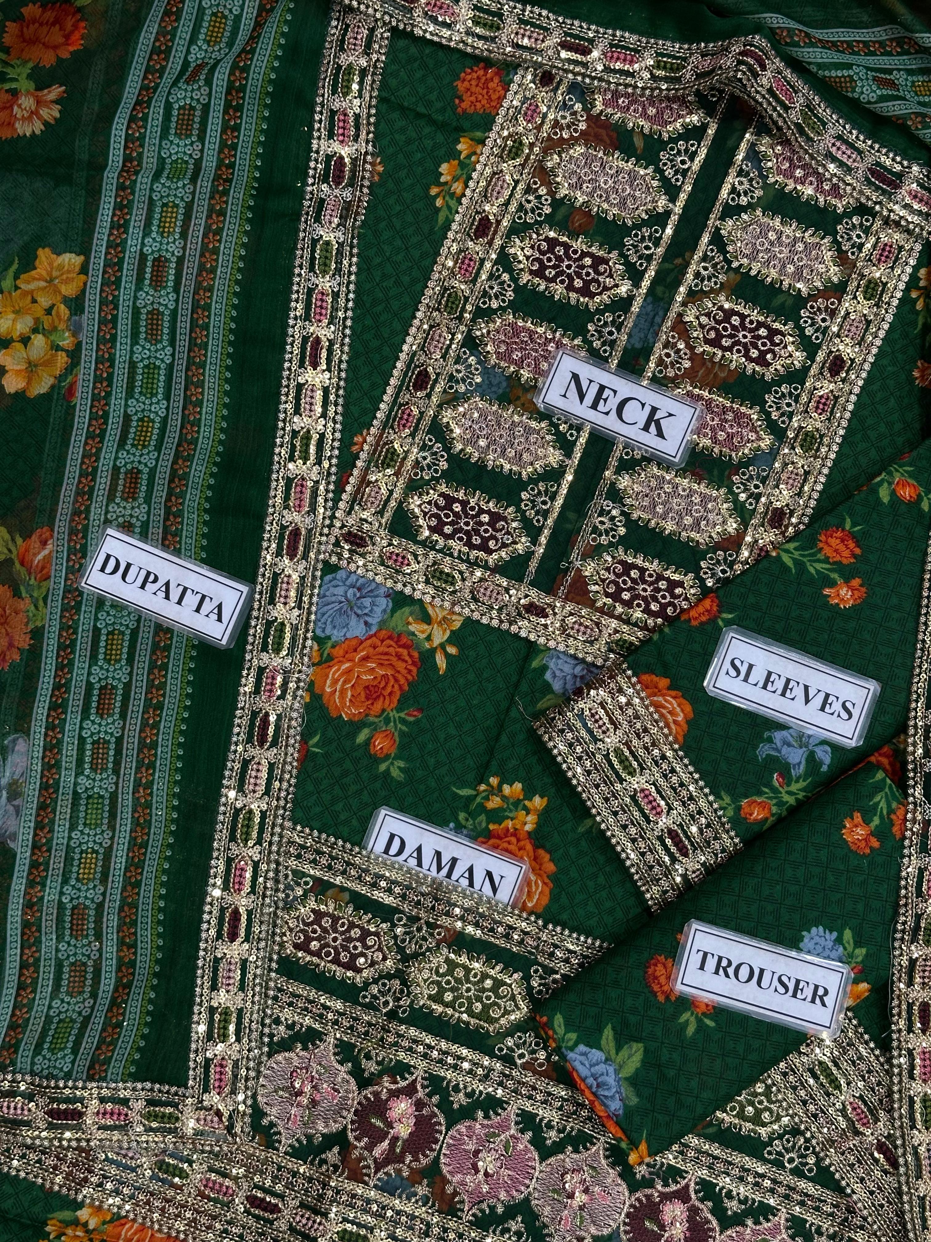 Aneela's Collection Lawn Green LS 8023