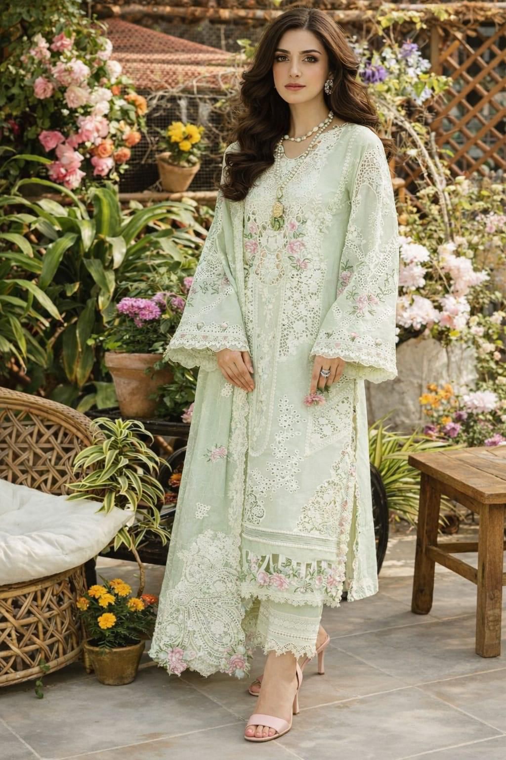 Elaf New Arrival Luxury chikankari SK 7033g