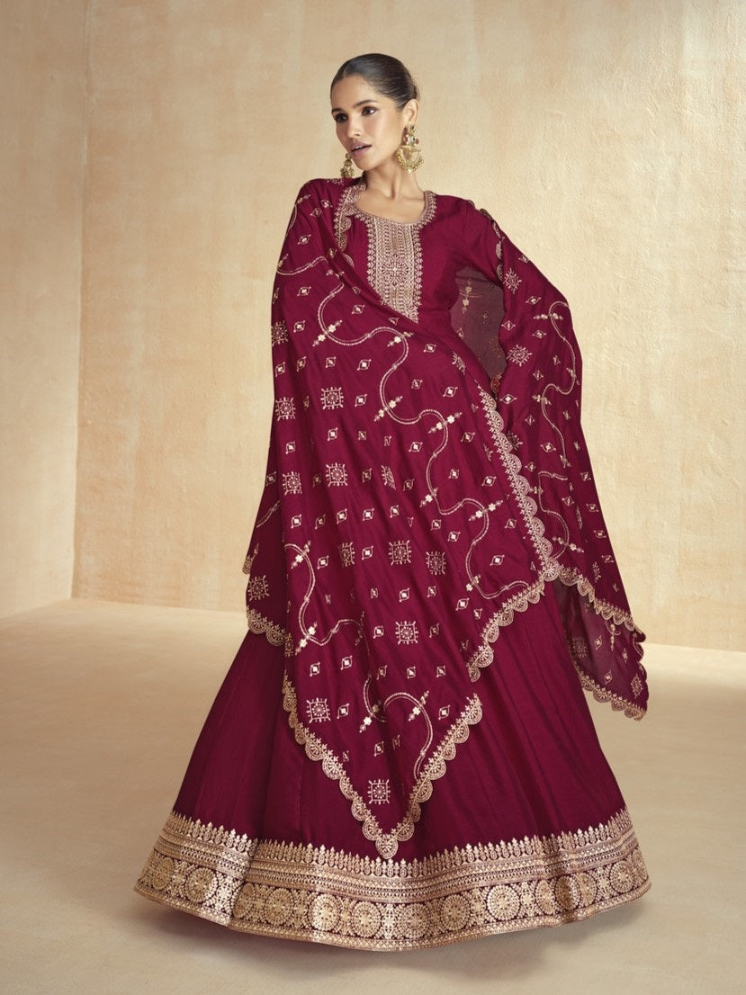 Indian Style Embroidered Stitched Maxi D.No 10099