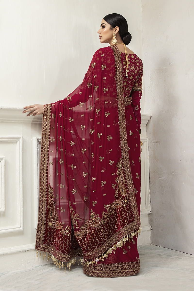 Maria B Saree Exclusive Mehroon SR 5013