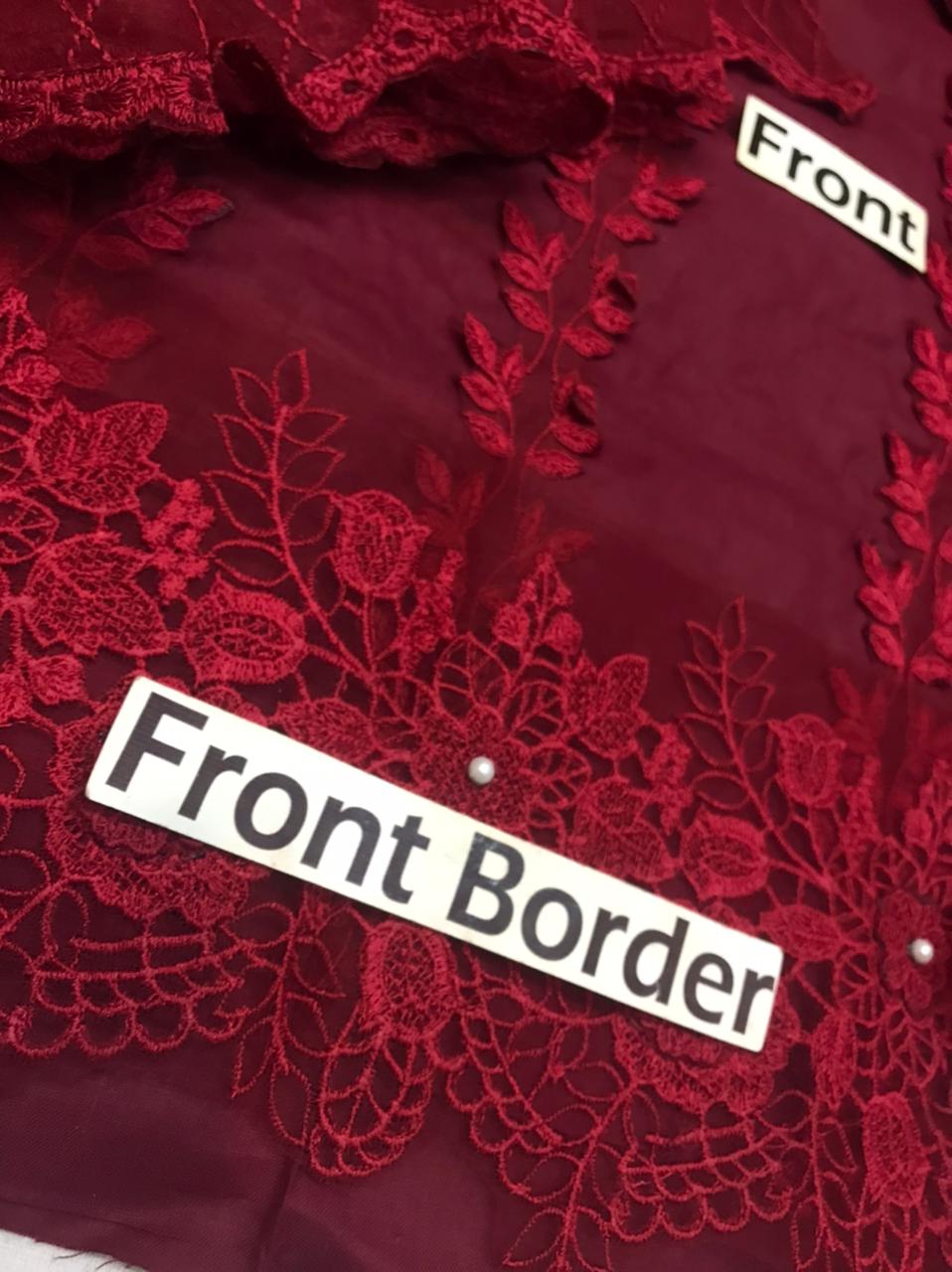 Maria B New Mehroon 3d Work Luxury Premium Chikankari SK 7012