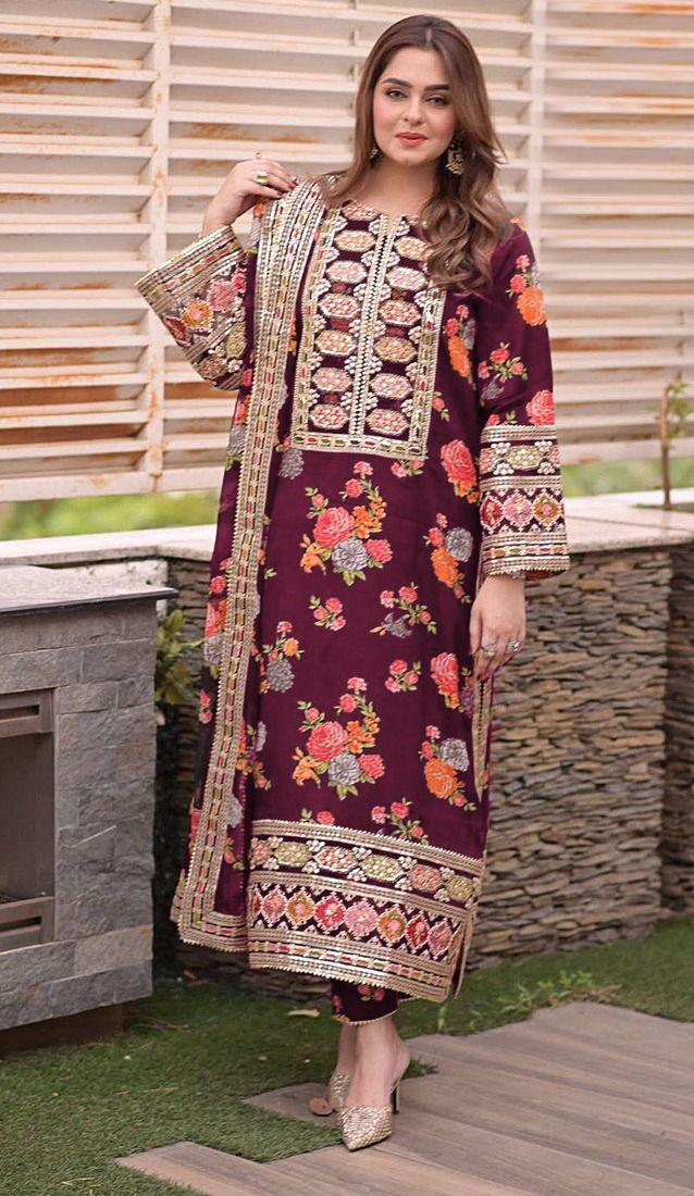 Aneela's Collection Lawn LS 8023 Maroon