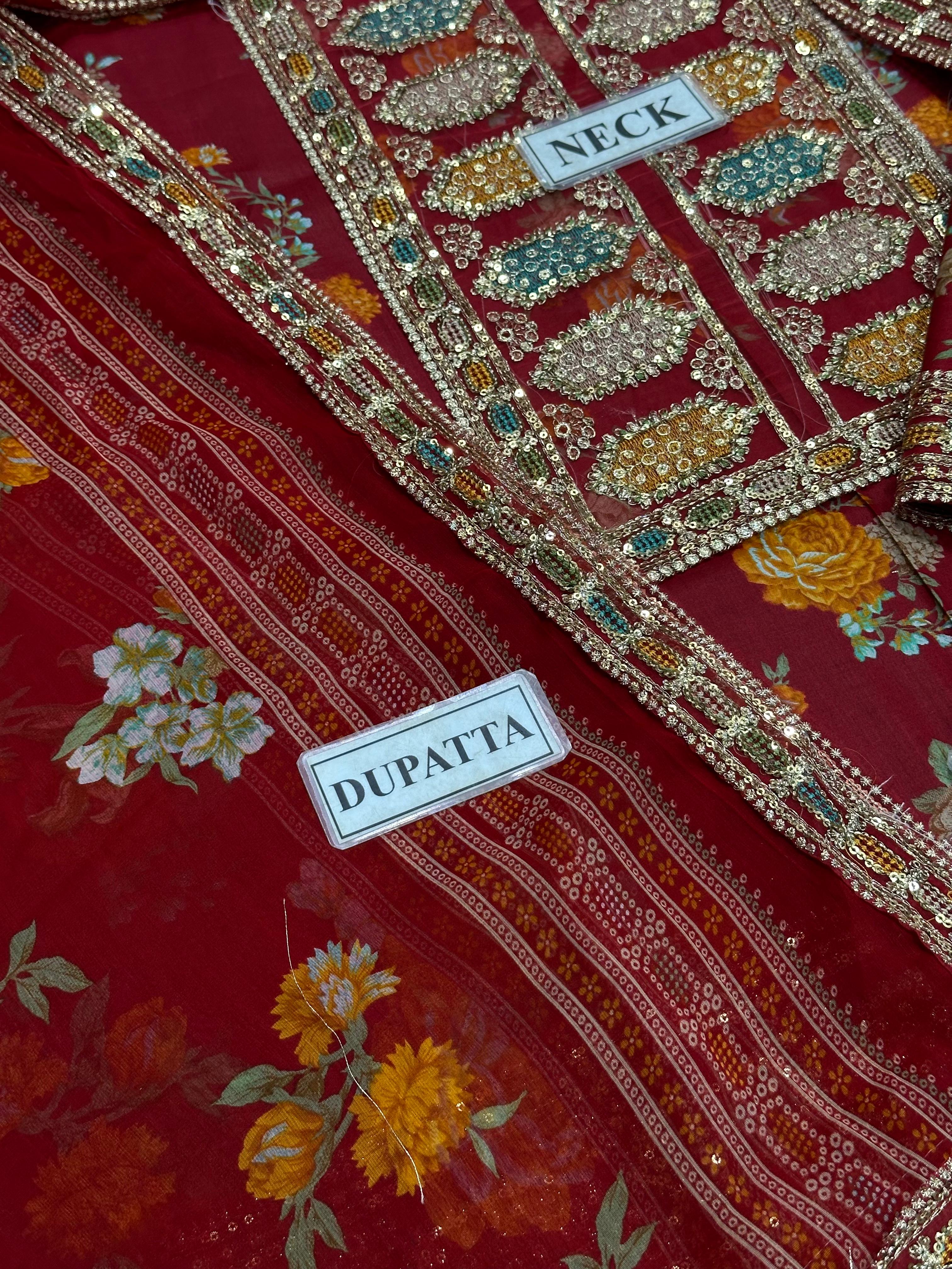 Aneela's Collection Lawn LS 8023 Maroon