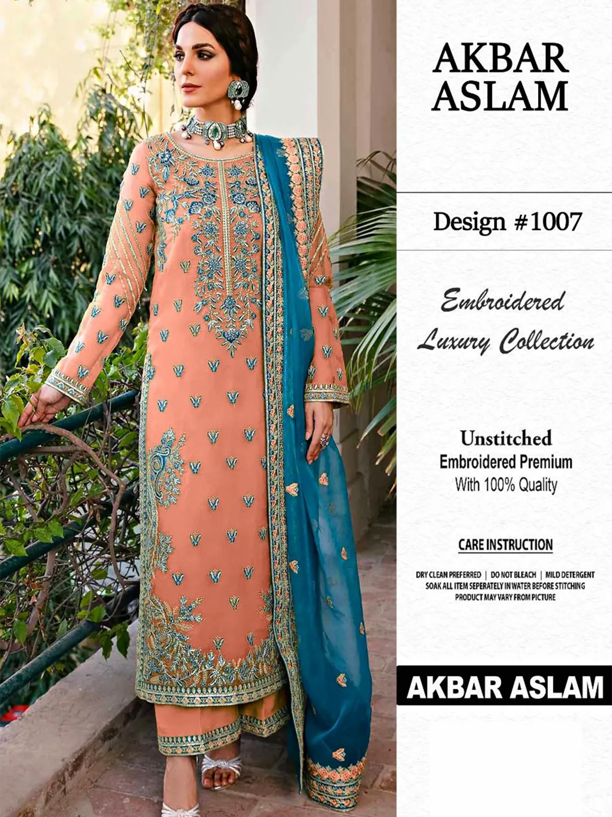 Akbar Aslam Davina Organza Embroidered SK 7050