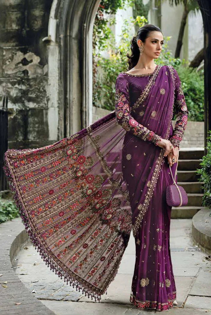 Maria.B Soiree Embroidered Chiffon Saree SR 5027
