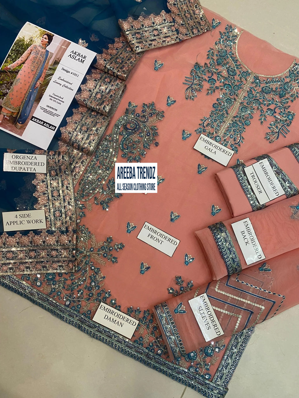 Akbar Aslam Davina Organza Embroidered SK 7050