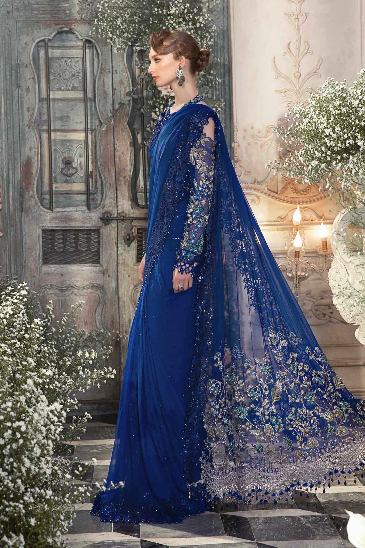 Maria.B Mbroidered Saree Luxury Formal Collection SR 5015