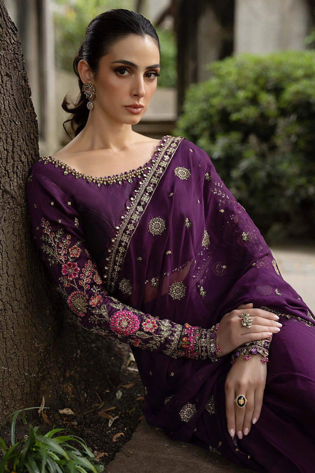Maria.B Soiree Embroidered Chiffon Saree SR 5027