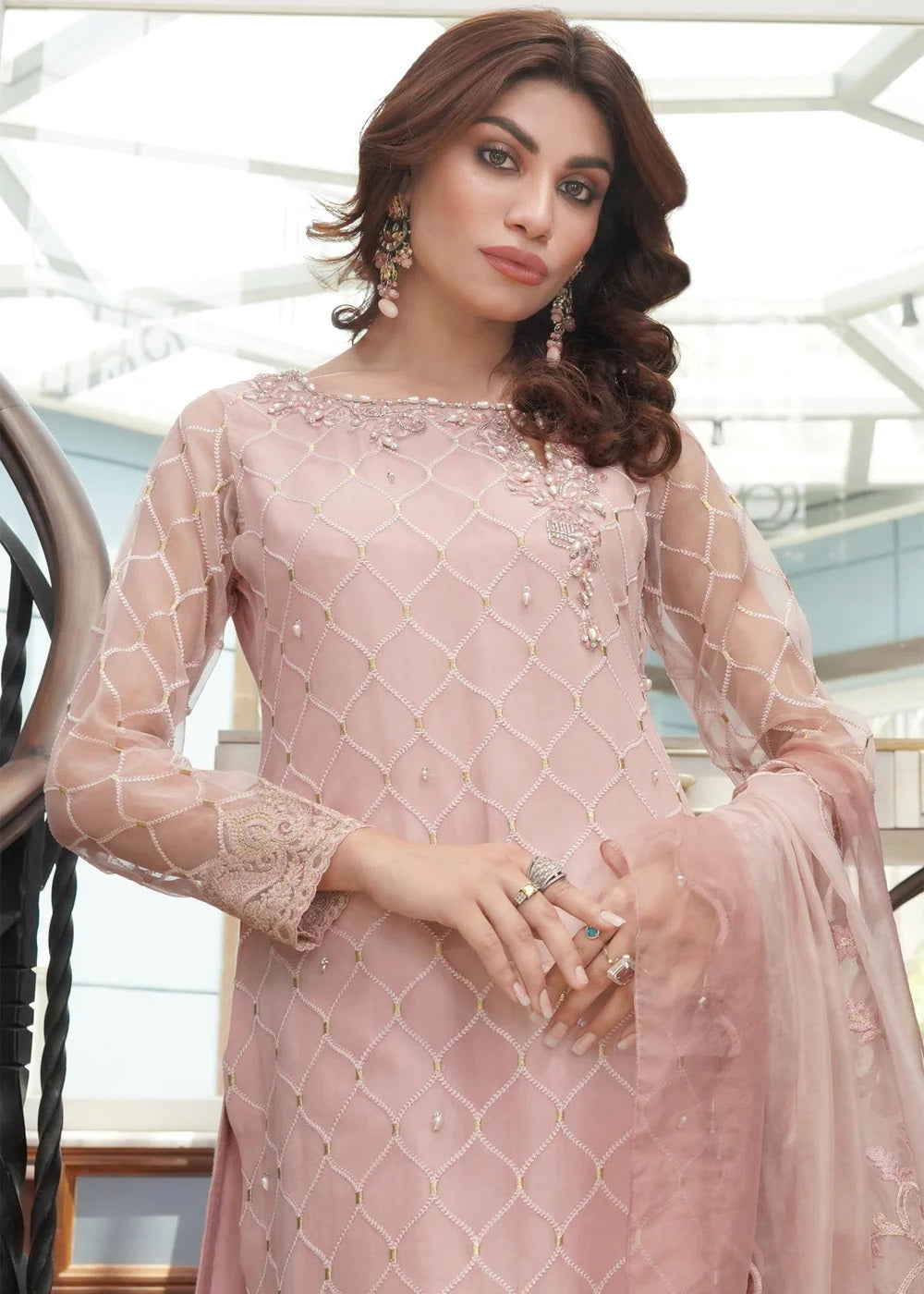 New Organza Embroidered SK 7068