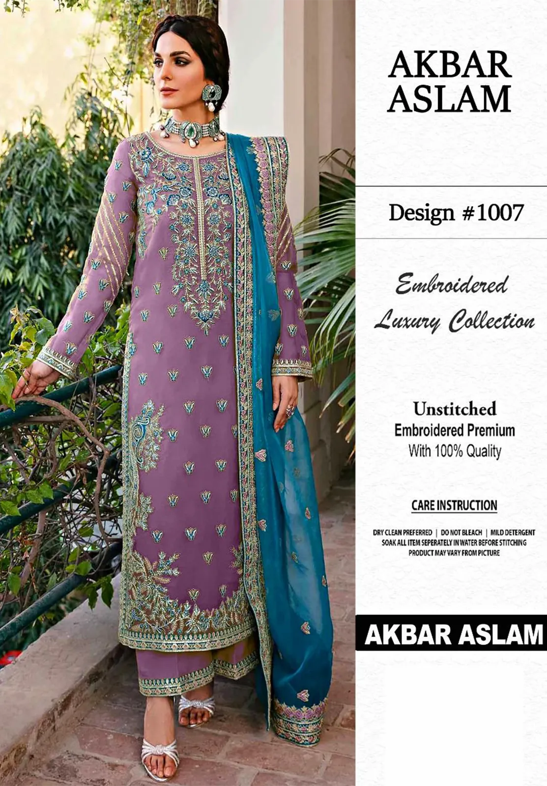 Akbar Aslam Davina Organza Embroidered SK 7050p