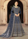 Anarkali Indian Style Maxi Navy Blue