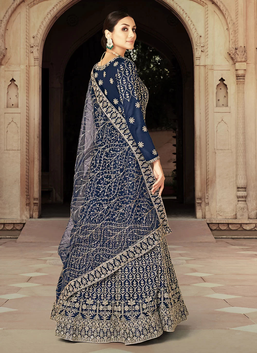 Anarkali Indian Style Maxi Navy Blue
