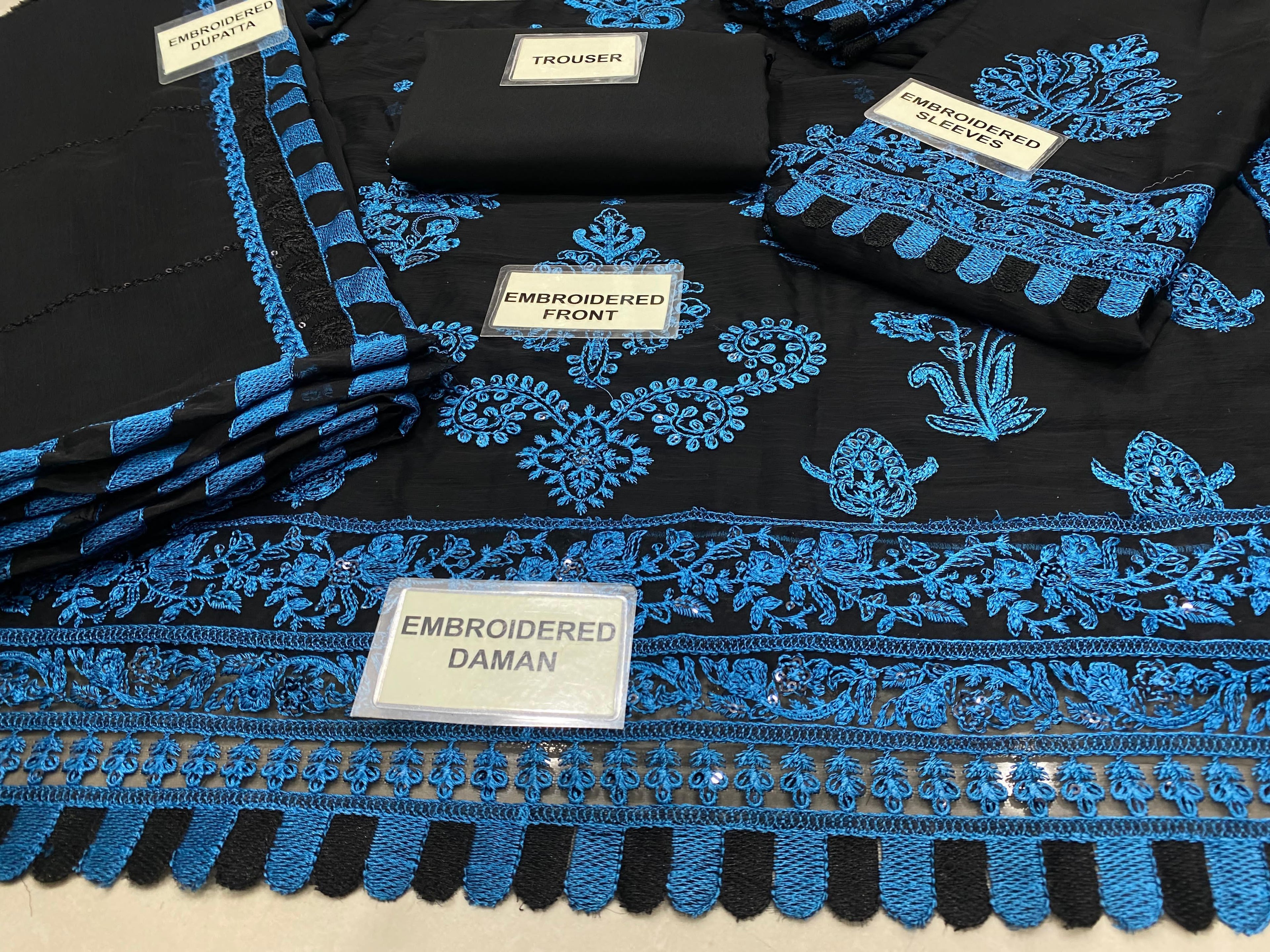 Asim Jofa Chiffon Dress Black SK 7015