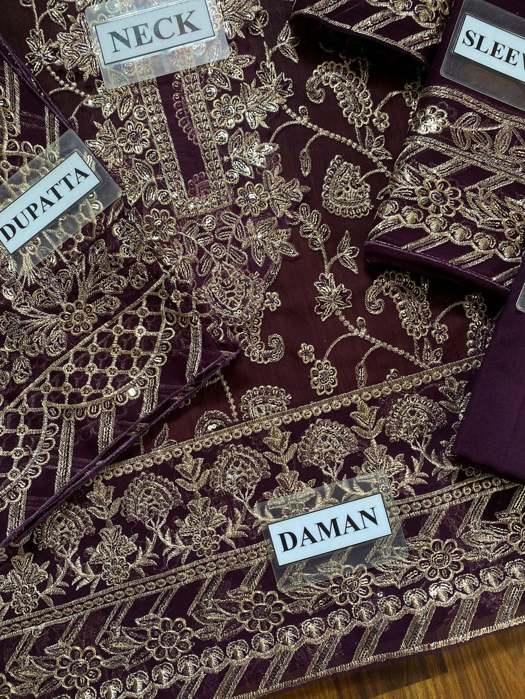 Asim Jofa Chiffon Embroidered Dress With Chiffon Dupatta SK 7040