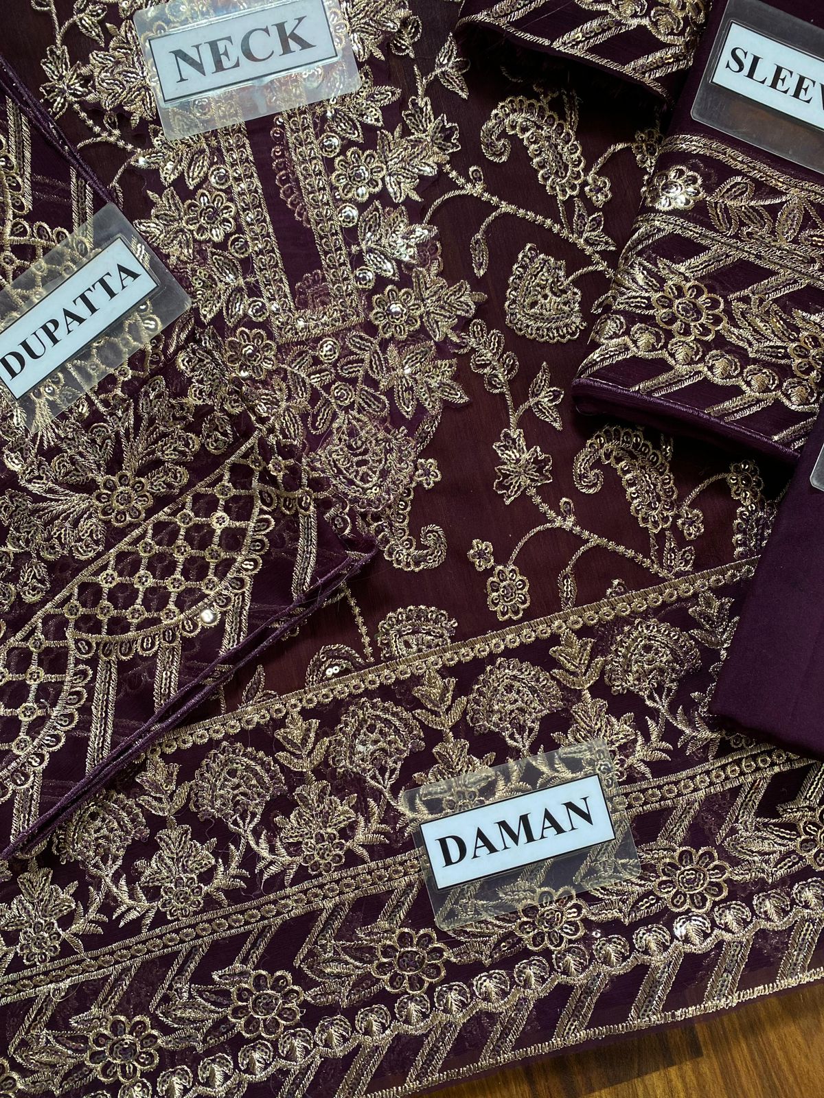 Asim Jofa Chiffon Embroidered Dress With Chiffon Dupatta SK 7040