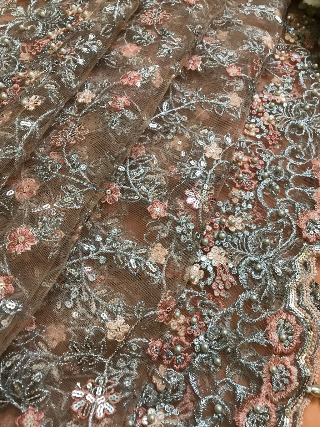 Maria B Couture Peach Saree Collection SR 5014