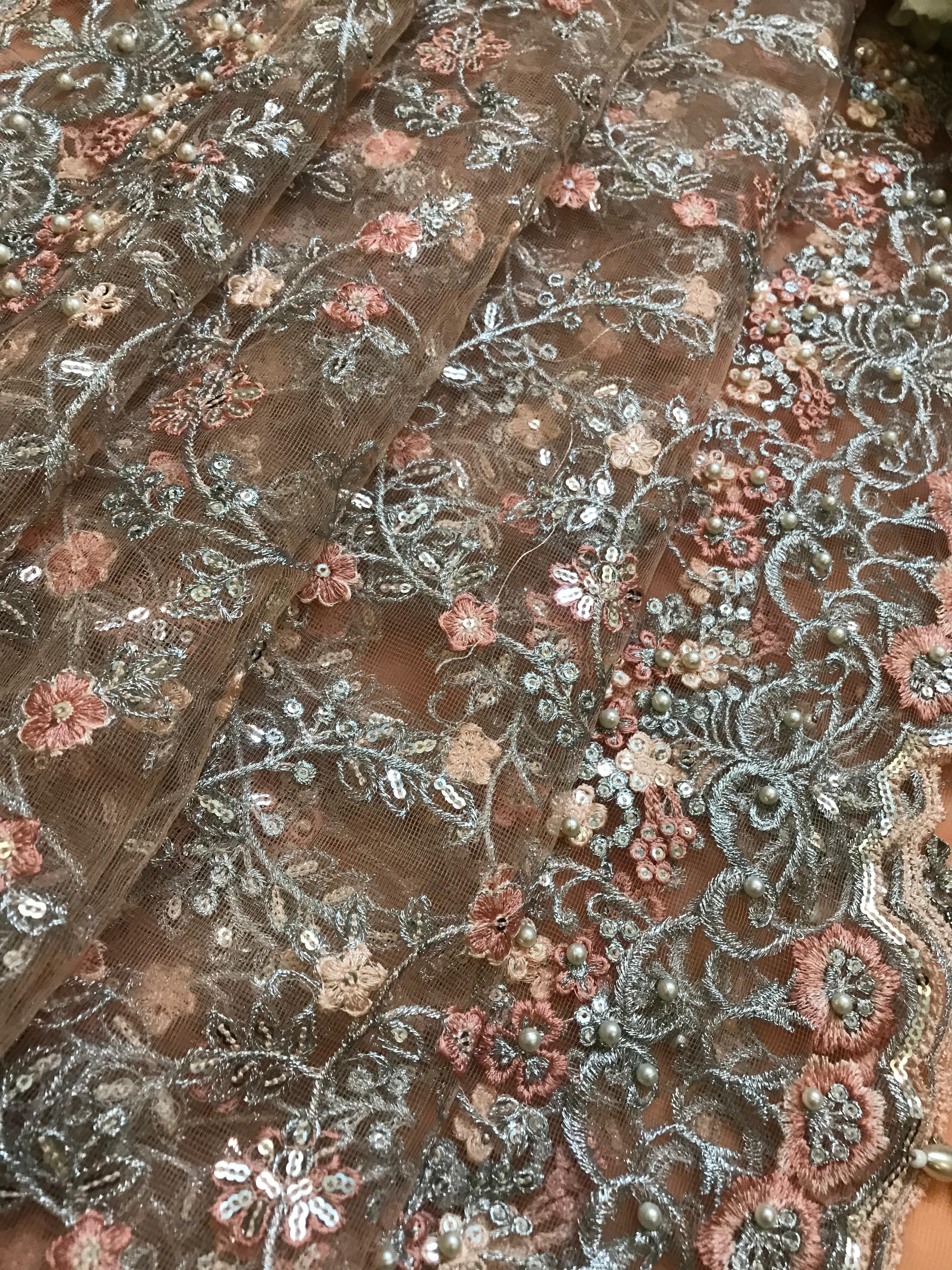 Maria B Couture Peach Saree Collection SR 5014