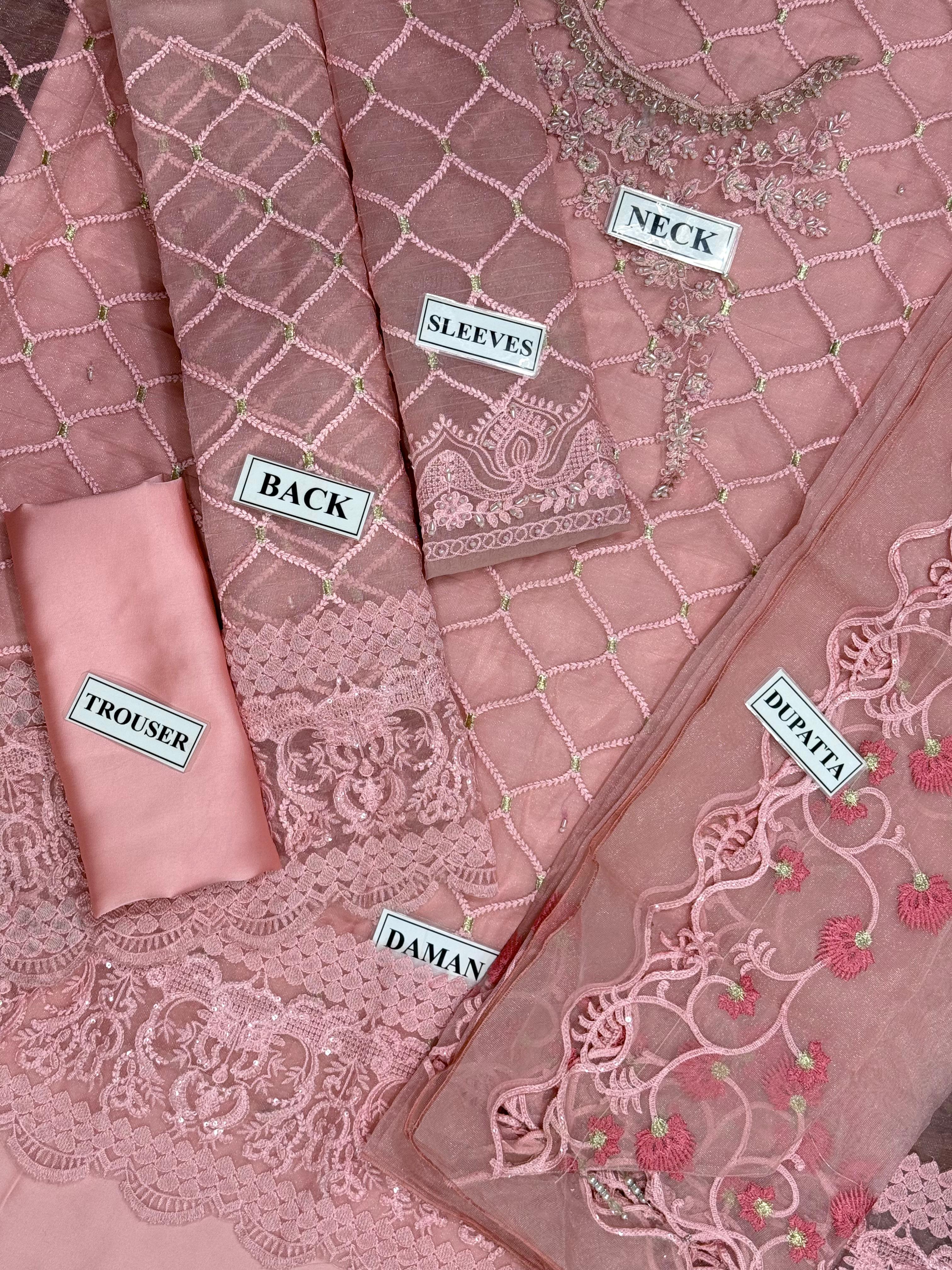 New Organza Embroidered SK 7068