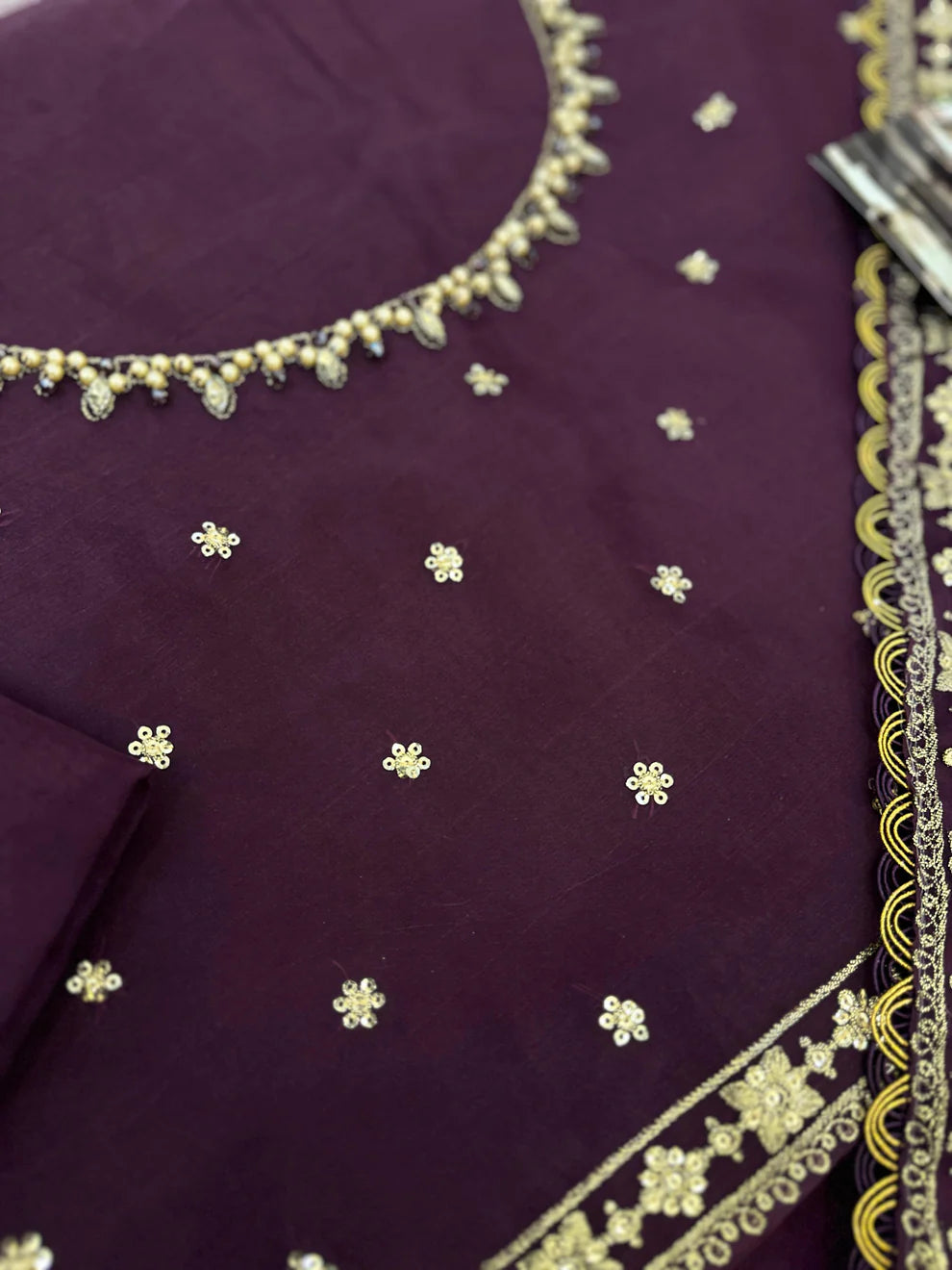 Maria.B Soiree Embroidered Chiffon Saree SR 5027