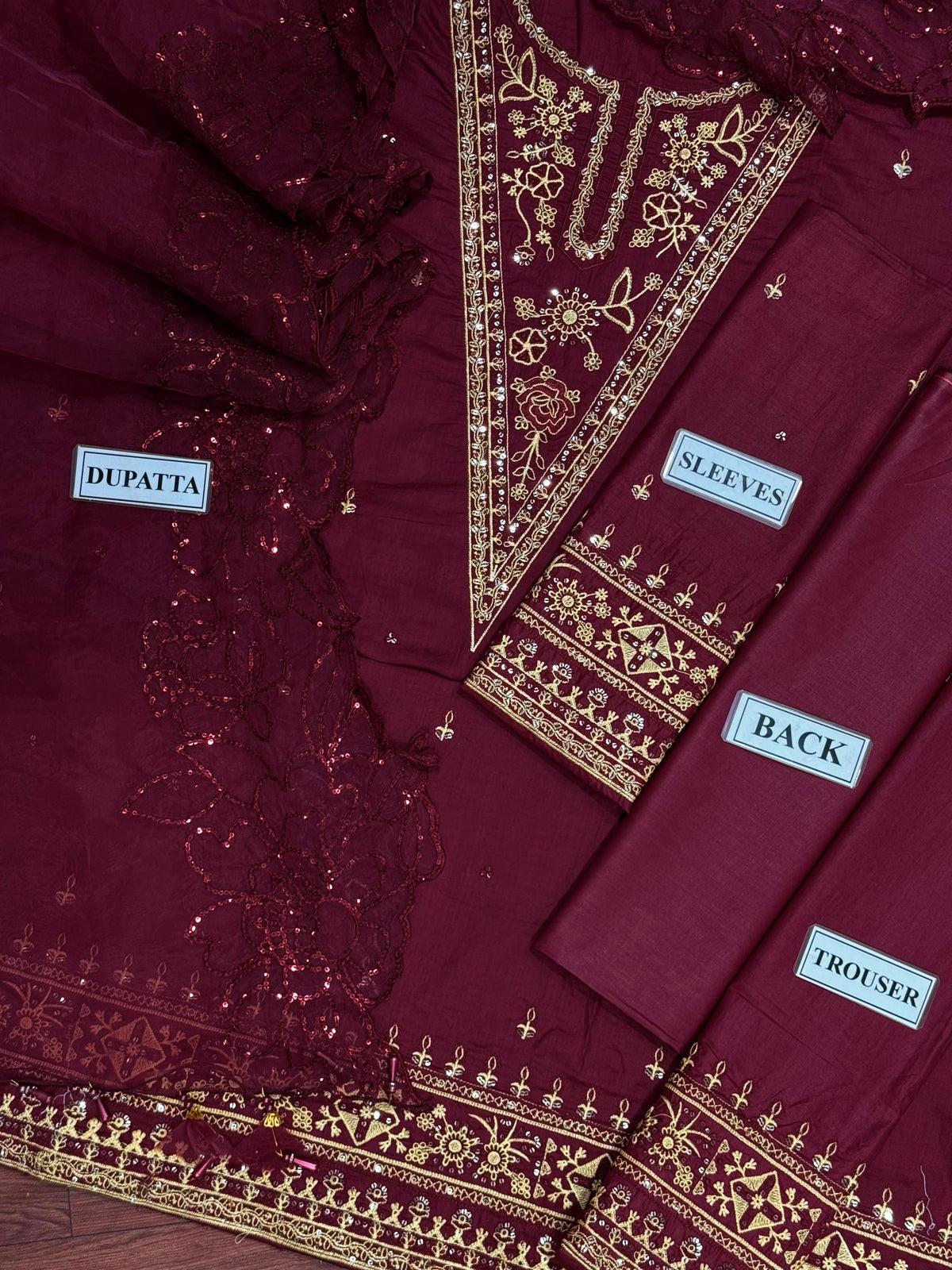 Qalamkar 3 PC Embroidered SK 7034