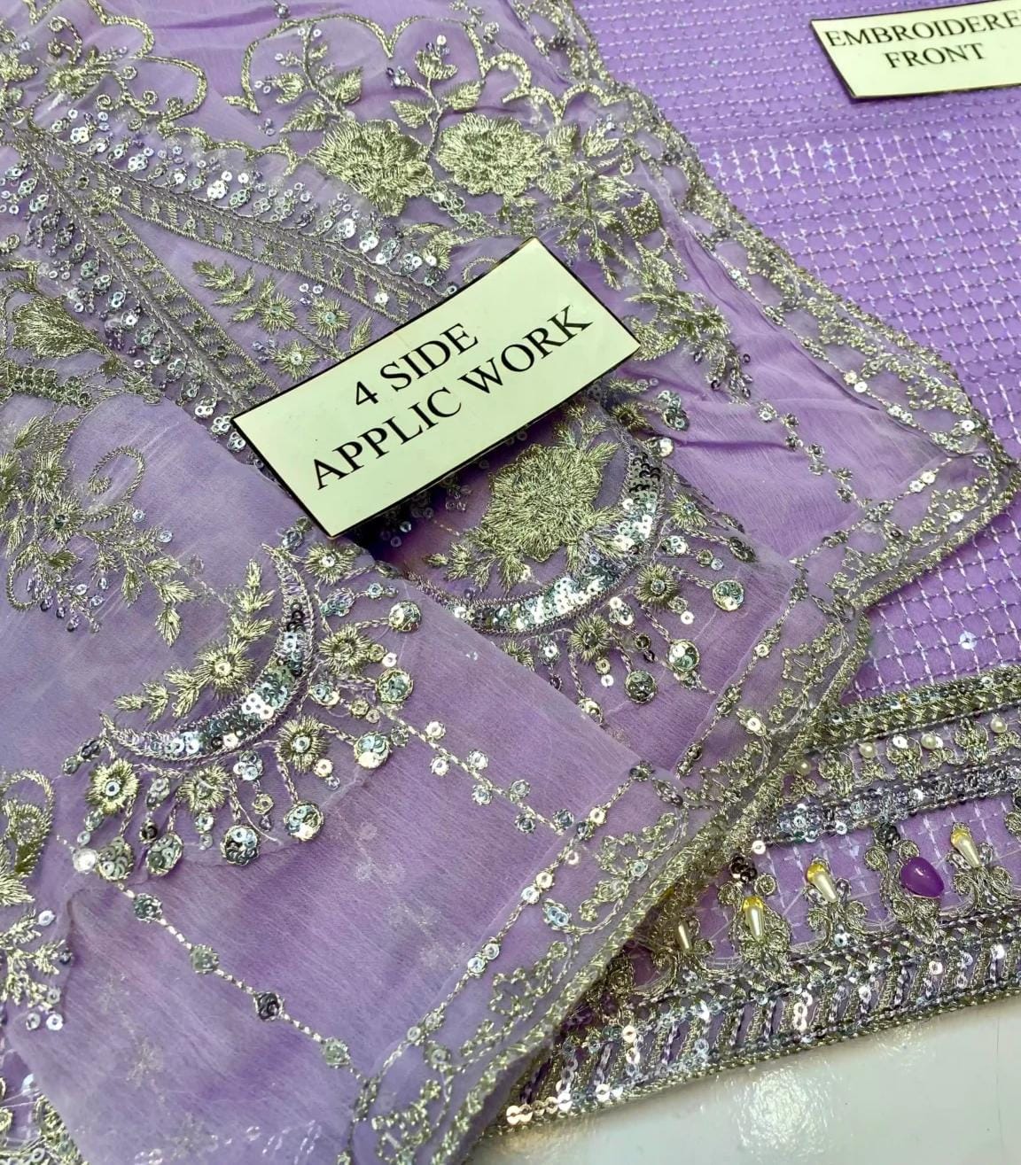 Maria B Chiffon Embroidered & Hand Embellished SK 7091p