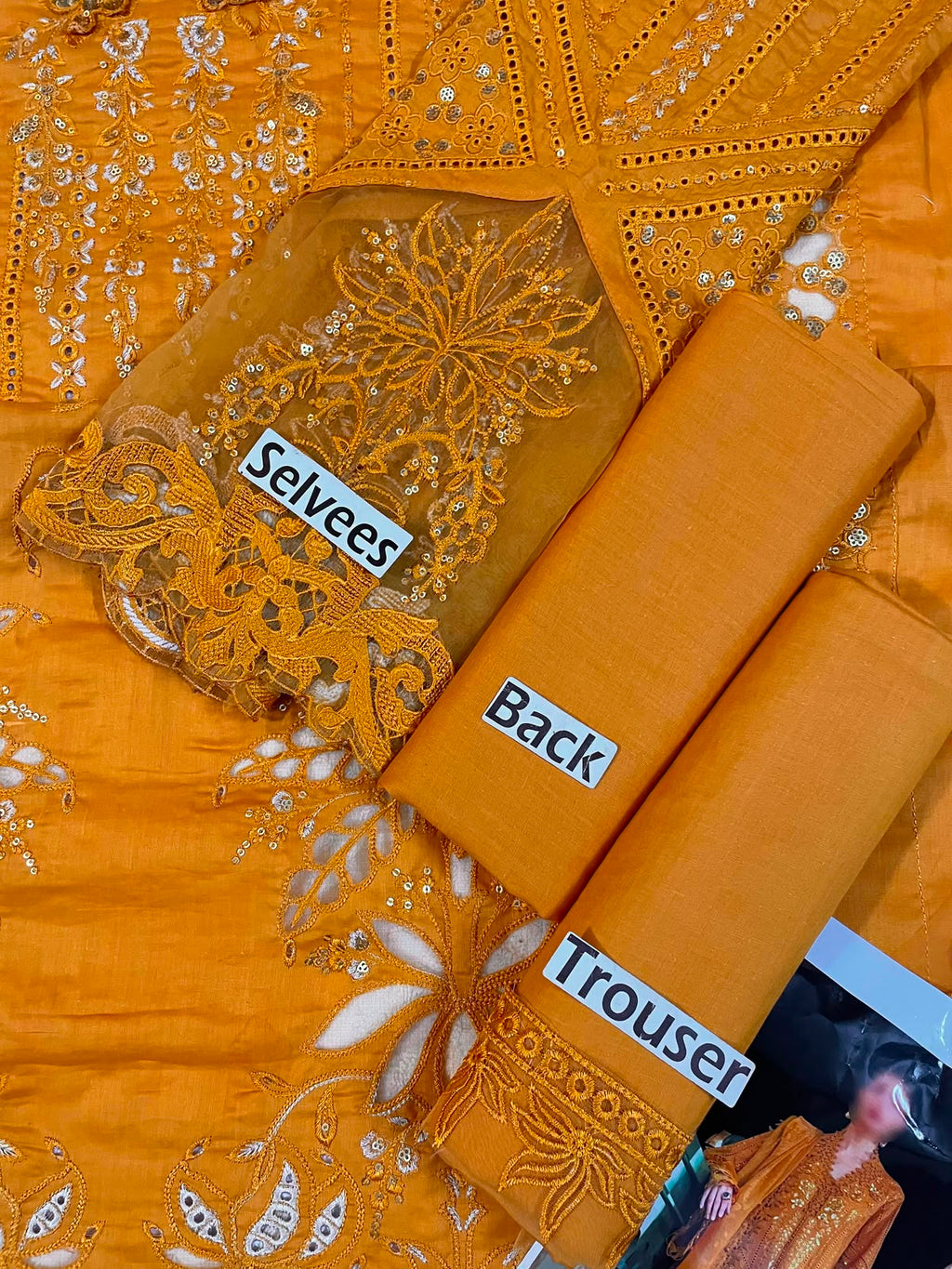 Maria B Unstitched Luxury chikankari SK
