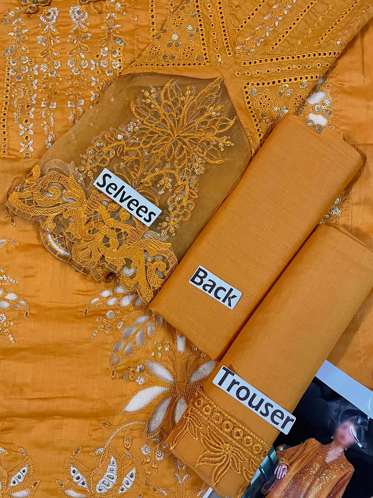 Maria B Unstitched Luxury chikankari SK