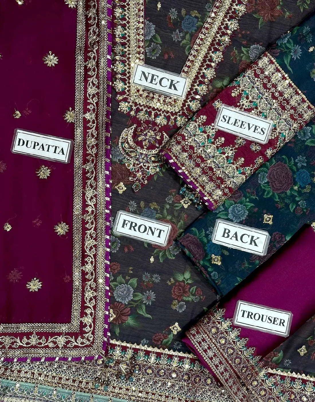 Baroque Luxury Chiffon Embroidered Dress SK 7055