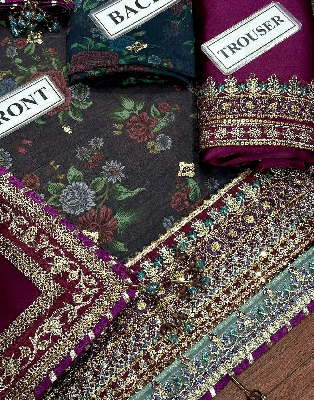 Baroque Luxury Chiffon Embroidered Dress SK 7055