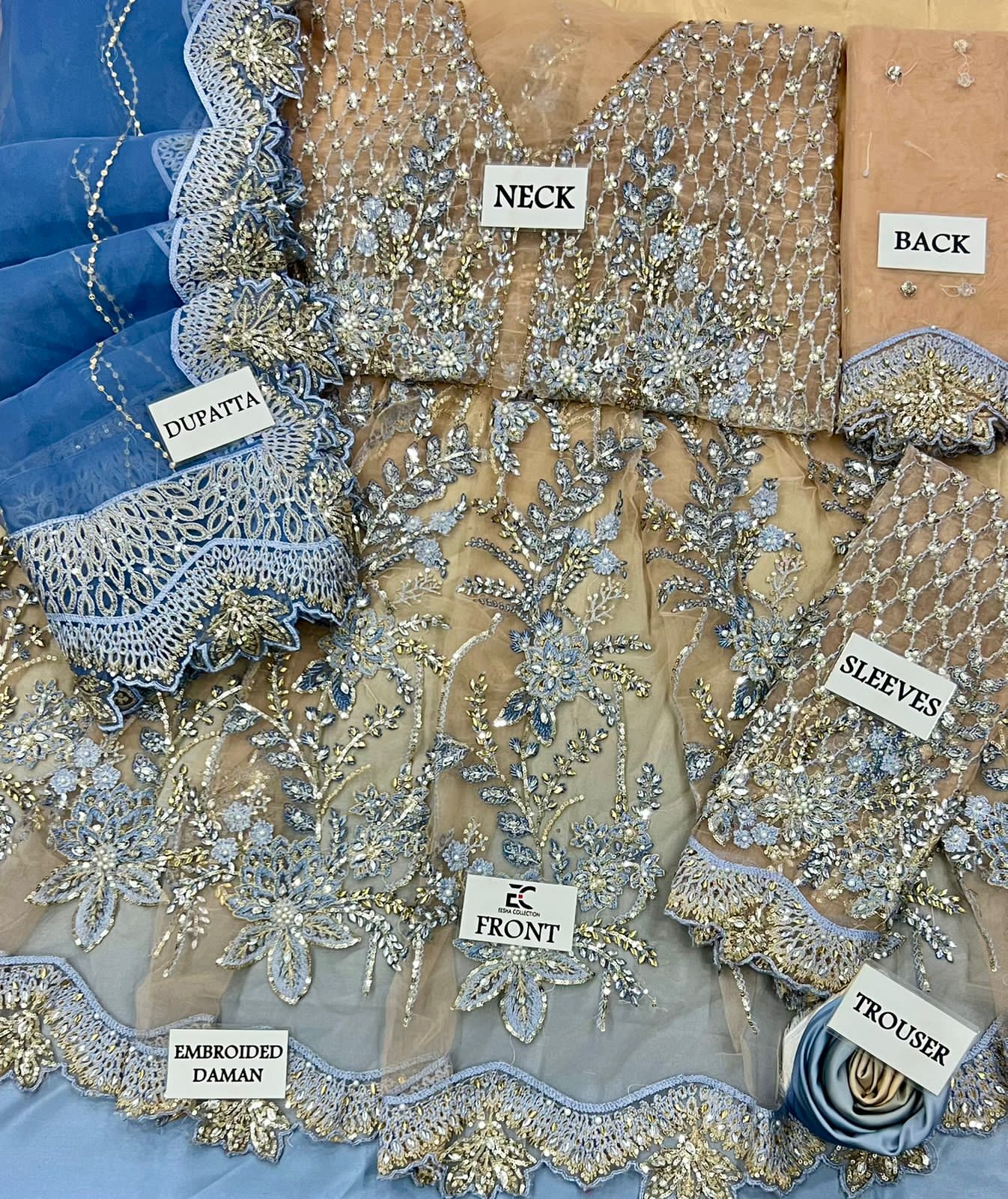 Maria.B Luxury Net Embroidered Unstitched MX 6011