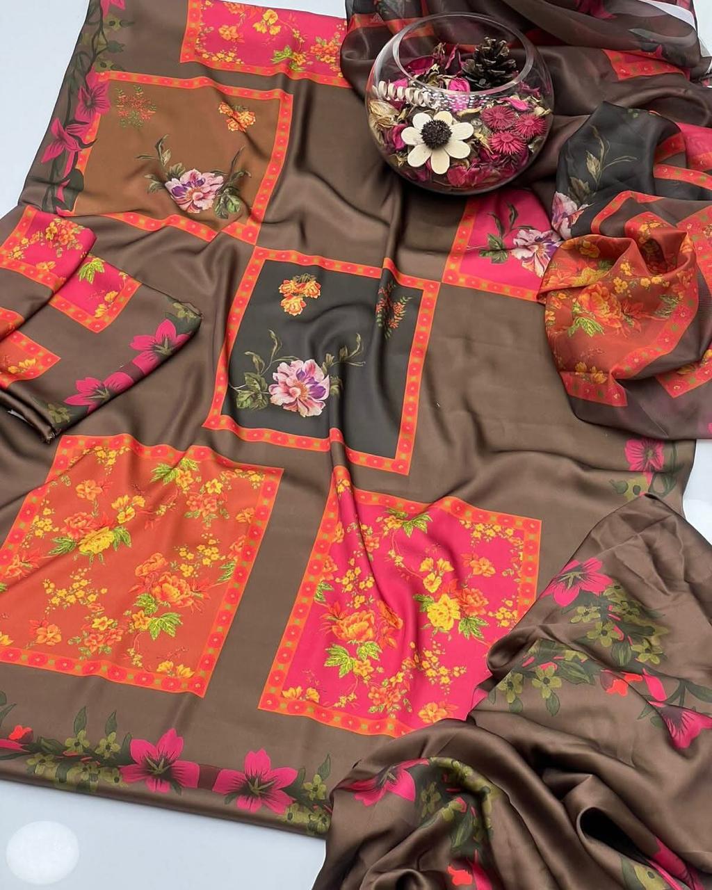Digital Printed 3 Ps Silk Suit D. No 05