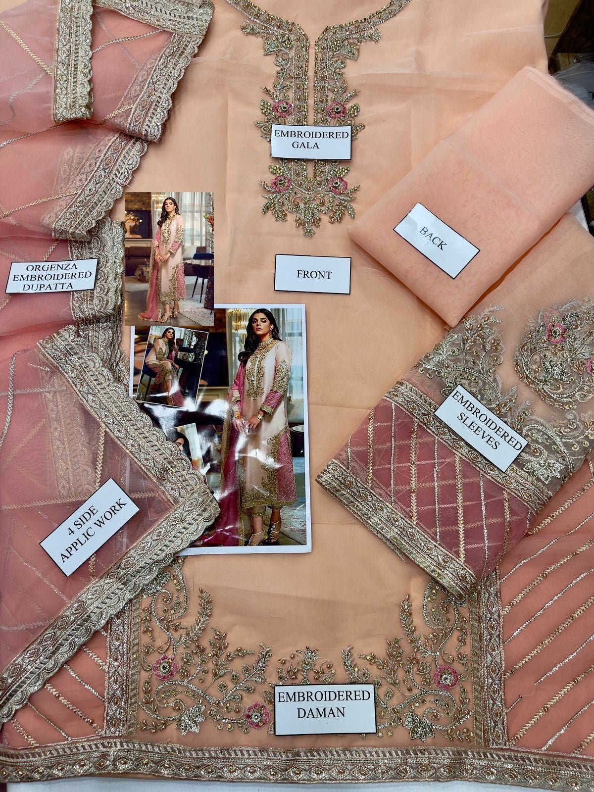 Sara Rohail Asghar Organza Embroidered SK 7020