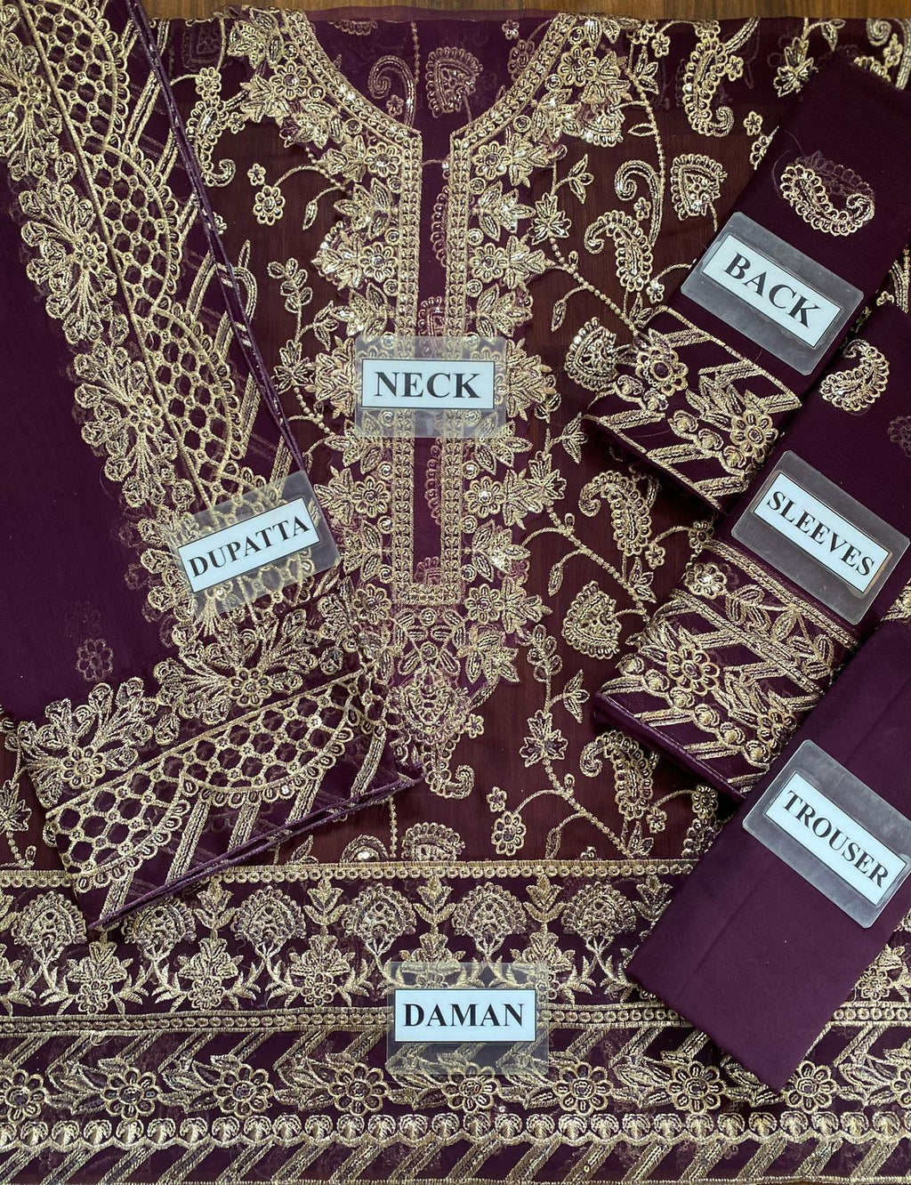 Asim Jofa Chiffon Embroidered Dress With Chiffon Dupatta SK 7040