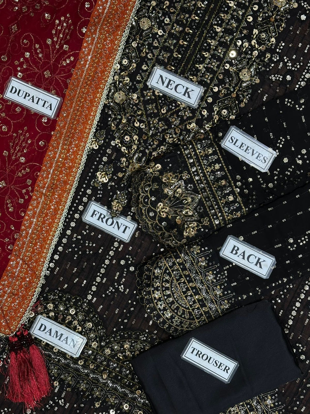 AIK Atelier Black Bridal Collection Chiffon Dress MX 6018