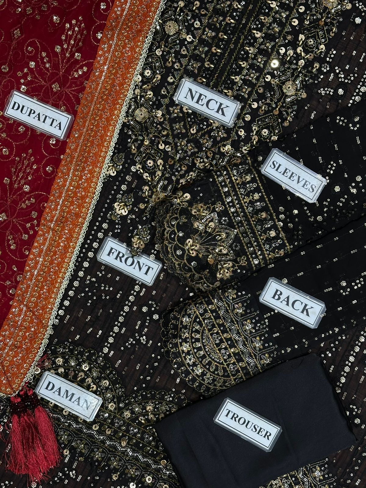 AIK Atelier Black Bridal Collection Chiffon Dress MX 6018