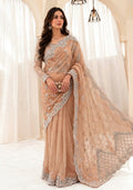 Maria B Embroidered Saree SR 5032 Peach