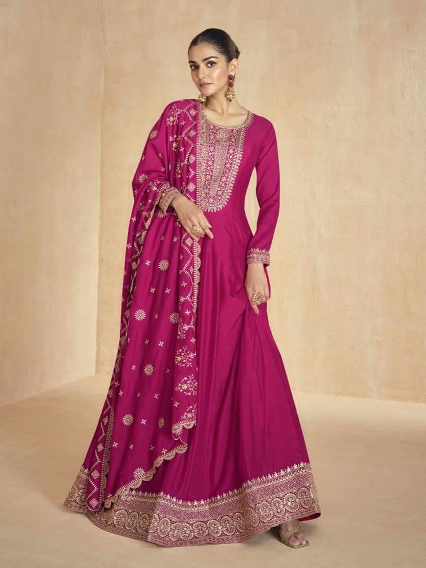Indian Style Embroidered Stitched Maxi D.No 10102
