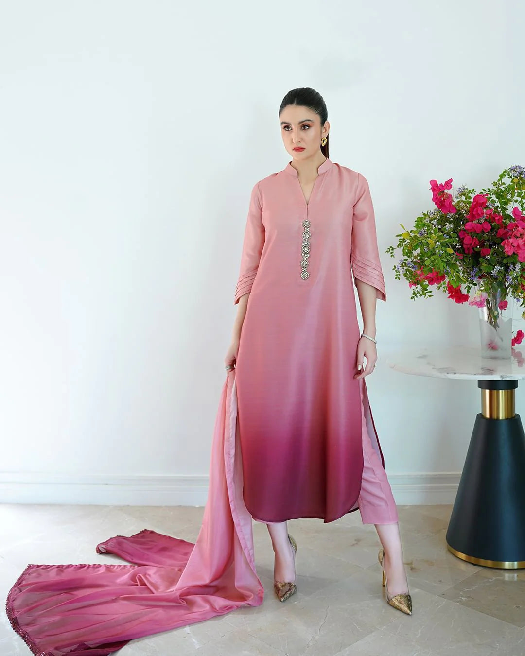 Digital Printed 3 Ps Silk Suit D. No 02