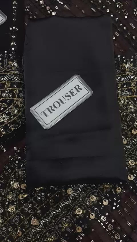 AIK Atelier Black Bridal Collection Chiffon Dress MX 6018