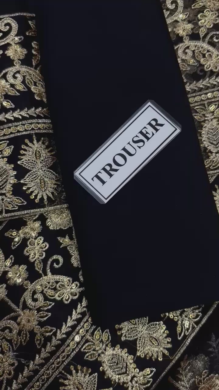 Haseen's Chiffon Embroidered Dress With Chiffon Dupatta SK 7077